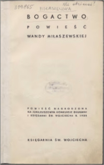 Bogactwo : powieść