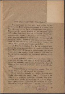 Boy jako krytyk teatralny