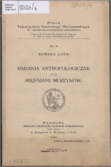 Badania antropologiczne nad mięśniami Murzynów