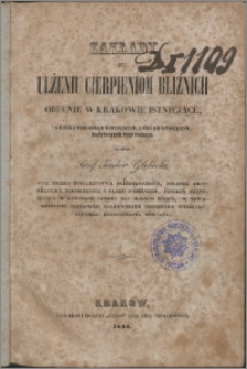 Zakłady ku ulżeniu cierpieniom bliźnich obecnie w Krakowie istniejące : z krótką wzmianką o dawniejszych, a dziś nie istniejących instytucyach tego rodzaju
