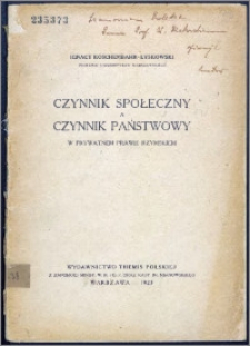 Czynnik społeczny a czynnik państwowy w prawie rzymskiem prywatnem