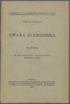 Gwara ślemieńska 1, Słownik