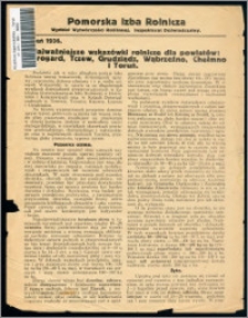 Najważniejsze wskazówki rolnicze dla powiatów Starogard, Tczew, Grudziądz, Wąbrzeźno, Chełmno i Toruń : jesień 1936 r.