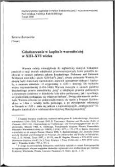 Gdańszczanie w kapitule warmińskiej w XII-XVI wieku