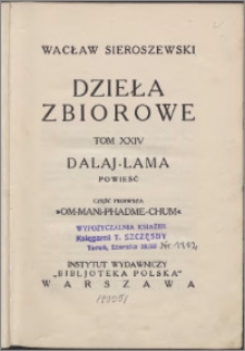 Dalaj-Lama : powieść. Cz. 1, Om-Mani-Phadme-Chum