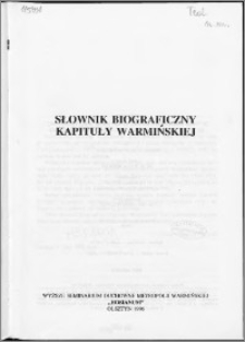 Słownik biograficzny Kapituły Warmińskiej