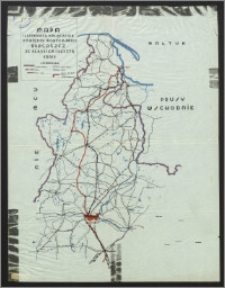 Mapa ilustrująca połączenie pomiędzy morzem przez Bydgoszcz ze Śląskiem i resztą kraju