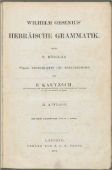 Wilhelm Gesenius' Hebräische Grammatik