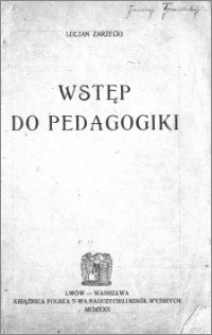 Wstęp do pedagogiki