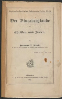 Der Blutaberglaube bei Christen und Juden