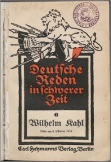 Vom Recht zum Kriege und vom Siegespreis : Rede am 9. Oktober 1914