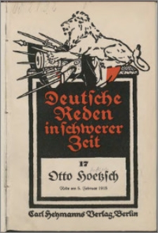 Der Deutschen Kampf im Osten : Rede am 5. Februar 1915