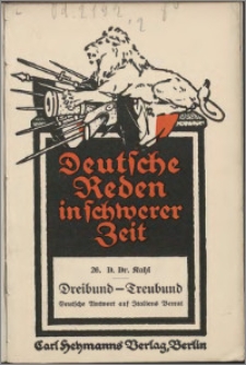 Dreibund - Treubund : deutsche Antwort auf Italiens Verrat : Rede am 14. Juni 1915