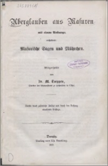 Aberglauben aus Masuren : mit einem Anhange, enthaltend: Masurische Sagen und Mährchen