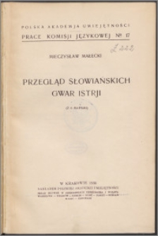 Przegląd słowiańskich gwar Istrji