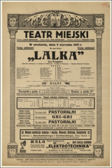 [Afisz:] Lalka (La Poupée). Operetka komiczna w 3 aktach (4 odsłonach)