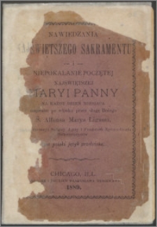 Nawiedzania Najświętszego Sakramentu i niepokalanie poczętej najświętszej Maryi Panny na każdy dzień miesiąca napisane po włosku