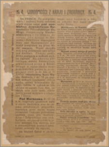Wiadomości z kraju i zagranicy Nr 4