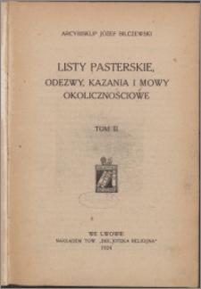 Listy pasterskie, odezwy, kazania i mowy okolicznościowe. T. 3