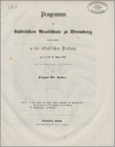 Programm der Städtischen Realschule zu Bromberg [...]
