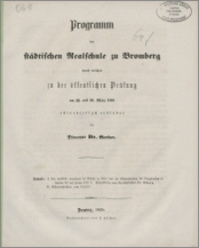 Programm der Städtischen Realschule zu Bromberg [...]