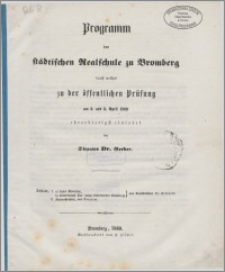 Programm der Städtischen Realschule zu Bromberg [...]