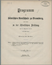 Programm der Städtischen Realschule zu Bromberg [...]