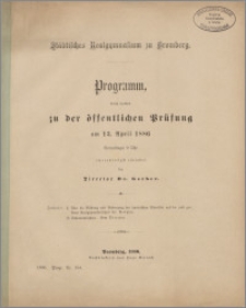Programm, durch welches zu der öffentlichen Prüfung am 13 April 1886 [...]