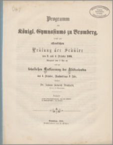 Programm des Königl. Gymnasiums zu Bromberg