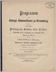 Programm des Königl. Gymnasiums zu Bromberg