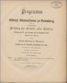 Programm des Königl. Gymnasiums zu Bromberg