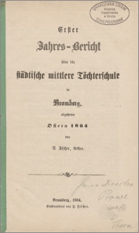 Erster Jahresbericht über die Städtische mittlere Töchterschule in Bromberg