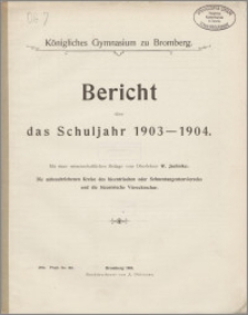 Bericht über das Schuljahr 1903-1904