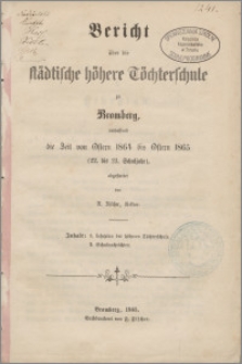 Bericht über die Städtische höhere Töchterschule zu Bromberg