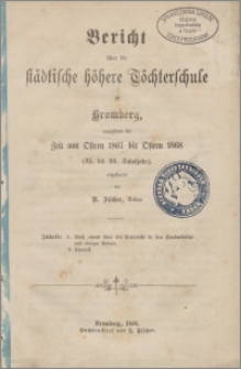 Bericht über die Städtische höhere Töchterschule zu Bromberg