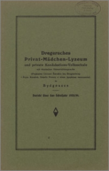 Dregersches Privat-Mädchen-Lyzeum und private Koedukations-Volksschule mit deutscher Unterrichtssprache in Bydgoszcz
