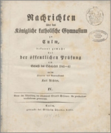 Nachrichten über das Königliche katholische Gymnasium zu Culm, [...]
