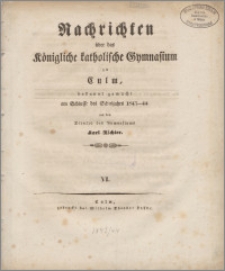 Nachrichten über das Königliche katholische Gymnasium zu Culm, [...]