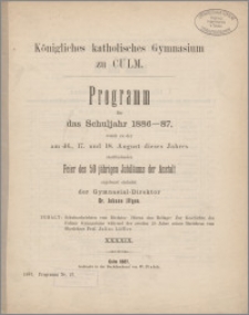 Programm für das Schuljahr1886-87, [...]