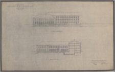 Vorentwurf Theatererweiterung und Kaffeehaus. Ansichten, M 1:200