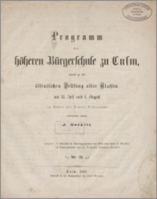 Programm der höheren Bürgerschule zu Culm