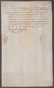 Zygmunt August król polski poleca Janowi Modliszewskiemu podżupnikowi bydgoskiemu, by wypłacił z pieniędzy królewskich 100 grzywien Janowi Sierakowskiemu wojskiemu inowrocławskiemu i referendarzowi królewskiemu