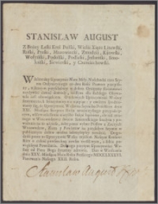Stanisław August Poniatowski król polski do N. N., poleca zabiegać o wybór dobrych posłów na sejm
