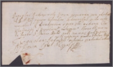 Bogusław Radoszowski Bexa opat świętokrzyski zeznaje, że odebrał od celników sandomierskich 25 zł z cła sandomierskiego ratione cła klasztorowi świętokrzyskiemu to jest pro rata S[ancti] Joanni Babtistae