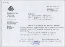 [Zaproszenie. Incipit] Komisja Filologiczna TNT uprzejmie zaprasza na odczyt naukowy ... 23 marca 1995 r.