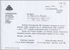 [Zaproszenie. Incipit] Komisja Filologiczna TNT uprzejmie zaprasza na odczyt naukowy pt. "Trzy książki, do których wracam niechętnie - Odojewski, prozaik wobec socrealizmu", który wygłosi Jerzy Smulski ... 21 paździenika 1998 r