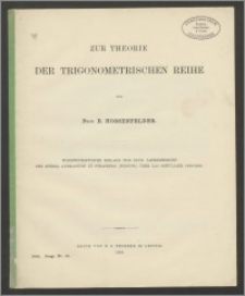 Zur Theorie der trigonometrischen Reihe