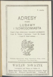 Adresy miast: Lubawy i Nowegomiasta