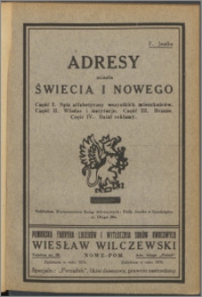Adresy miasta Świecia i Nowego
