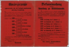 Obwieszczenie dotyczące zgłaszania się do księgi popisowej obrony krajowej dla urodzonych w latach 1896-1901